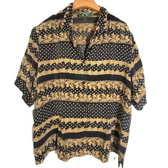 Women's 100% Silk Size XXL Short Sleeve Top Shirt SBC474 - Picture 2 of 4